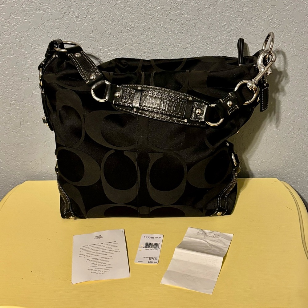 Coach Carly Signature Satchel Purse